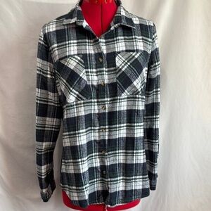 Revamped Plaid Button Down Shirt - Black and Green